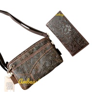 Raya Combo Sling Bag with Wallet Rush Rider Crazy Horse Leather