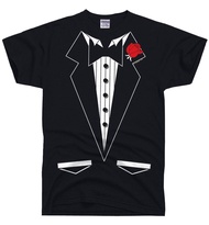 Black Tuxedo T Shirts for Men - Tux Tshirt, Bachelor Party Shirt, 80s Prom Outfit for Men Women, Fun