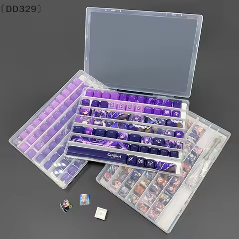 〔DD329〕Transparent Keycap Storage Box Tray Mechanical Keyboard Keycap Transparent Dustproof Display 
