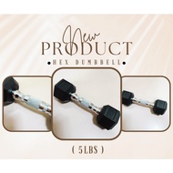 Rubberized Hex Dumbbell ( 5 LBS )