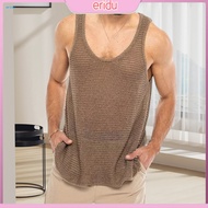 [ER] Breathable Sleeveless Top for Men Men Acrylic Vest Men's Quick-drying Sleeveless Fitness Tank T
