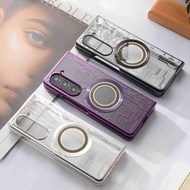 Couple Magnetic Casing for Samsung Galaxy Z Fold 5 Electroplated Samsung Z Fold5 Flip Z 5 Protection Phone Case