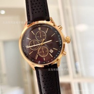 [Luxury Watch] H Belt BOS Business Men Quartz Watch Six-Hand Three-Eye Calendar Watch Chronograph OC