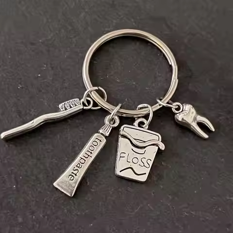Dental Care Keychains, Toothbrushes, Toothpaste, Dental Floss, Snake Wands, Dental Hygiene Staff Acc