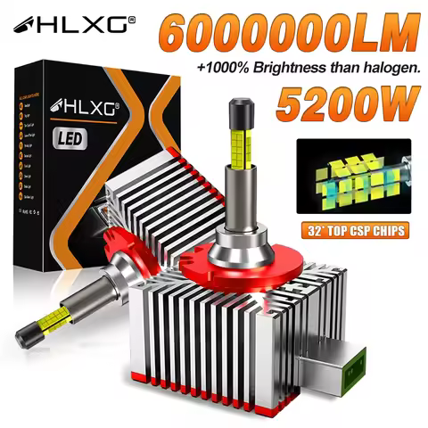 HLXG D1S D3S 360 LED Lights Bulbs HID D2S D4S LED Canbus 5200W D1R D2R D3R D4R Xenon Turbo Car Headl