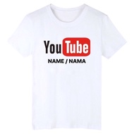 YouTube Tshirt / Kid YouTuber Tshirt / kid youtube t-shirt / baju youtube cotton print name cetak na