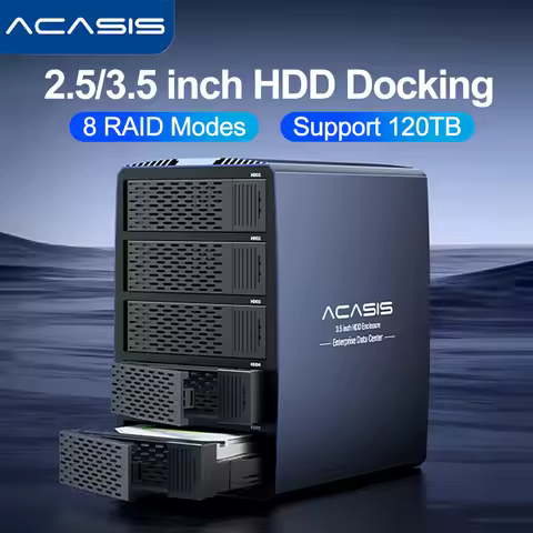 Acasis Hard Drive Docking Station 5 bay SATA HDD Docking Station Aluminum HDD Case Support 8 Raid Mo