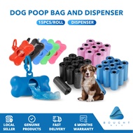 Dog Poop Bag and Dispenser - 15pcs/roll, Random Color