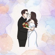 【客製似顏繪】人像 情侶 結婚 婚照 婚帖 婚紗 ⋯HG寫實風全身⋯