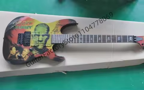 Factory 6 Strings 24 Frets Memorial Edition Electric Guitar with Tremolo Bridge,Offer Customize