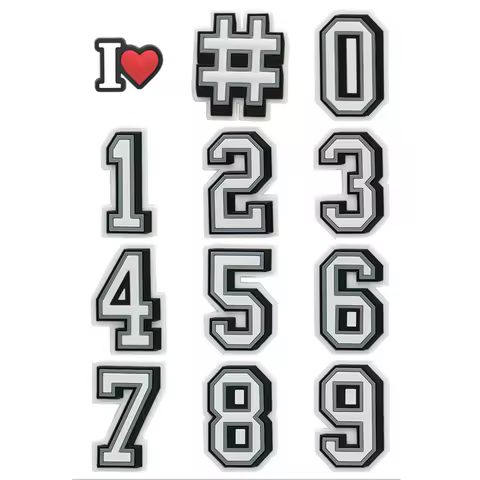 Number Shoe Charms Decorations for Crocs Angle Sandals Boys Girls Kids Women Teens Christmas Gifts S
