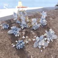 crown kids Leo Blue Flower Children Catwalk Dress Crown