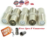 5pcs F Type Screw Connector Socket to RF Coaxial TV Aerial Male Adapter