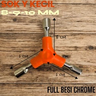 KUNCI SOK Y 8-9-10MM KECIL FULL BESI CHROME LAPIS PLASTIK ALAT PERKAKAS MURAH Q8061
