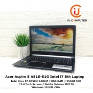 ACER ASPIRE 5 A515-51G-82AR INTEL CORE I7-8550U 8GB RAM 256GB SSD MX130 USED LAPTOP REFURBISHED NOTE