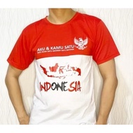 MERAH KATUN 28S COTTON T-SHIRT/short sleeve t-shirt August 17th t-shirt hut 80 red white