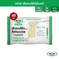 [คีโต] MOKI เส้นแบนโอ๊ตไฟเบอร์ผสมบุก 200 กรัม X 6 Oat Fiber Fettuccine with Konjac Keto Gluten Free 