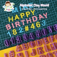 40 pcs Alphabet Number Letter Air Dry Clay Cookie Biscuit Stamp Mold Fondant Mould Cake Cutter