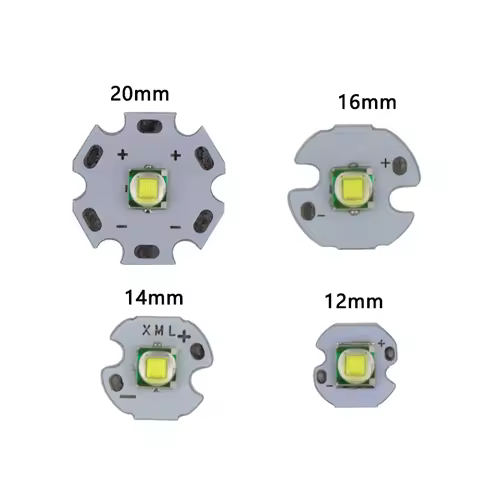 1 PCS XML XM-L1 T6 LED U2 10W WHITE High Power LED Emitter with 12mm 14mm 16mm 20mm PCB for DIY Flas