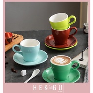 180ml Tulip Glazed Ceramic Coffee Cup Set - Professional barista coffee (Latte, Cappuccino) Cup with