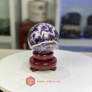 Quả Cầu Phong Thủy Đá Thạch Anh Tím Tự Nhiên Vân Hoa Chanh 106kg-92cm