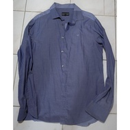 KEMEJA Emporio Armani Blue Light Shirt