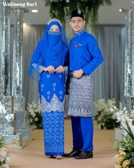 [ROYAL BLUE] Baju Nikah Songket/Full Set Baju Nikah/Baju Nikah/Baju Tunang/Baju Kurung Songket Plus 