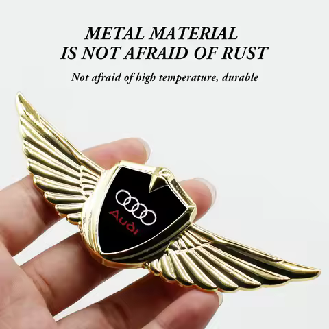 3D Metal Wing Emblem Car Styling Side Window Body Decals Waterproof Sticker For Audi A3 A4 A5 A6 A7 