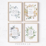 Wall Decoration Bible Verse Poster Frame Floral Pattern Christian Decoration