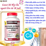 Canxi Mỹ Kirkland Signature Calcium Citrate Magnesium And Zinc with Vitamin D3 phát triển hệ thống xương, phòng loãng xương - QuaTangMe Extaste