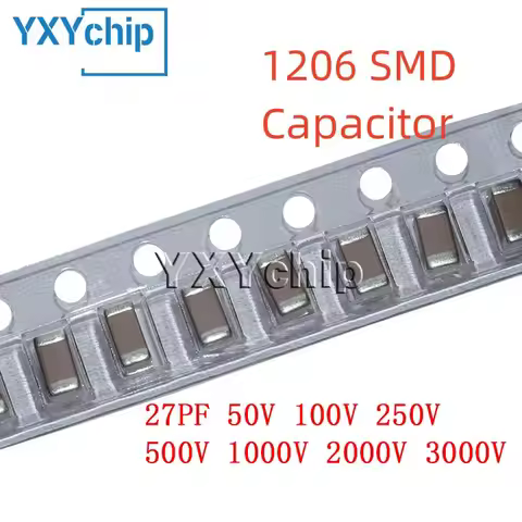 50PCS 1206 27PF 50V 100V 250V 500V 1000V 2000V 3000V ±5% 270J C0G NPO SMD Chip Multilayer Ceramic Ca
