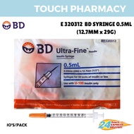BD E320312 Self-Contained Syringes 0.5ML (12.7MM 29G) 10's/PACK