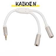KAIKXIN Headphone Splitter, 3.5mm 1 Male to 2 Female Gold Plated Stereo Y Splitter Cable, Flexible 2