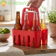 SOMEDAYMX Portable Beer Holder, Plastic 6 Pack Capacity Beer Bottle Carrier, Practical Cup Organizer