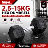 Okyo 2.5/5/7.5/10/12.5/15 kg Hexagon Dumbbell / Hexagon Gym Equipment Angkat Berat Muscle Training 啞