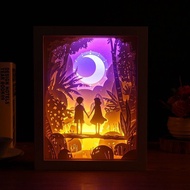 3d paper cutting lamp for bedroom decoration