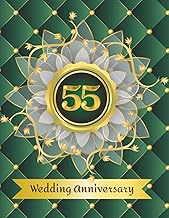 55th Wedding Anniversary Guest Book - Emerald: Wish book to collect messages from guest, keepsake of