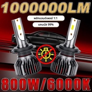 Dyes H7 LED 800W H1 Light H9 H8 MINI H11 H3 9005 9006 9012 12VพัดลมหมอกอัตโนมัติชิปหลอดไฟLed 6000Kสี