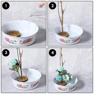 4/Set Japanese Ikebana Kenzan Kit for Flower Arrangement2.4in Round1.6in Square2.1in X 1.4in Rectang