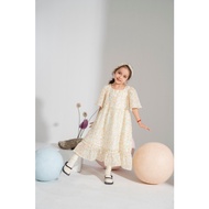 Baby girl Dress designed by LEAH Silk chiffon with square neck and falling sleeves cchobes 3,4,5,6,7
