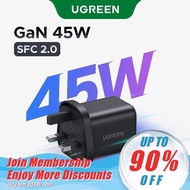 UGREEN MiniGaN 45W Charger USBC Supports 45W SFC 2.0 Quick Fast Charger for iPhone 816 Series/iPad m