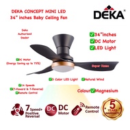 Deka Baby Fan CONCEPT MINI LED (Magnesium) 34 inch 3 Blades DC Motor Ceiling Fan with Remote Control