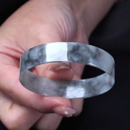 冰種烏雞翡翠角鐲手鐲 | 17圍 | 天然緬甸玉翡翠A貨 | 送禮