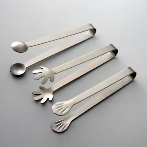 Creative Ice Cube Clip Stainless Steel Tongs For Lemon Tea Bag Thickened Sugar Tea Biscuit Food Clip