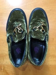 (二手) VANS VAULT x NEEDLES / SLIP ON 23CM 綠色 緞面 絲絨材質 懶人鞋