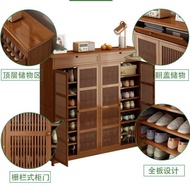 Simple Bamboo Shoe Cabinet Large Capacity Dustproof Shoe Rack Storage Rack Home Door Multi-Functional Multi-Layer Storag