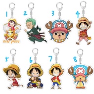 Keychain Animation Merchandise Acrylic Pendant Luffy Sauron Cartoon Jewelry One Piece Comic Exhibition