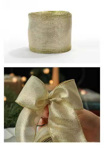 Gold Shallot Cloth Ribbon Length 2m Cloth Shallot Christmas Material For Party Decoration New Year 2