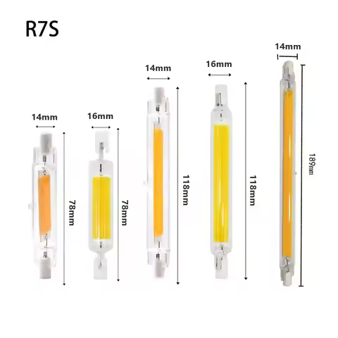 High Power LED R7S Corn Lamp 78mm 118mm LED R7S Glass Tube COB Bulb J78 J118 Replace Halogen Light A