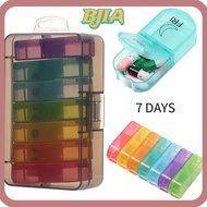✿BJA✿ Medicine Storage Box Portable 7 Days AM PM Plastic Medicine Dispenser